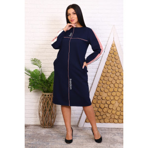 Платье женское №38520 футер с лайкрой 2-х нитка (последний размер) индиго 46 Платье женское №38520 футер с лайкрой 2-х нитка (последний размер) индиго 46