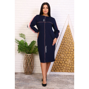 Платье женское №38520 футер с лайкрой 2-х нитка (последний размер) индиго 46 Платье женское №38520 футер с лайкрой 2-х нитка (последний размер) индиго 46