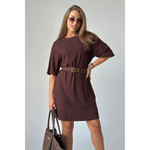 Платье женское №26008К лапша (последний размер) темно-коричневый 46