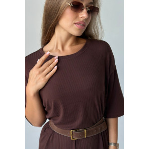 Платье женское №26008К лапша (последний размер) темно-коричневый 46