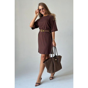 Платье женское №26008К лапша (последний размер) темно-коричневый 46