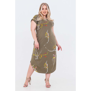 Платье женское №46507 кулирка (последний размер) хаки 68