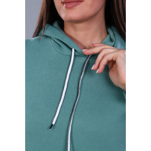 Платье-толстовка женское №52219 футер 3-х нитка с начесом (последний размер) фисташковый 56