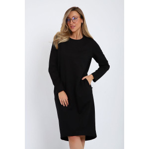Платье женское №21104 футер 2-х нитка (последний размер) черный 52