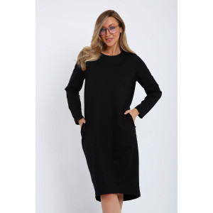 Платье женское №21104 футер 2-х нитка (последний размер) черный 52