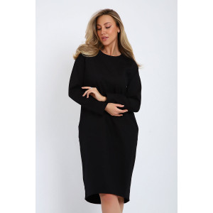 Платье женское №21104 футер 2-х нитка (последний размер) черный 52