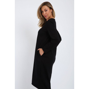 Платье женское №21104 футер 2-х нитка (последний размер) черный 52