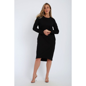 Платье женское №21104 футер 2-х нитка (последний размер) черный 52