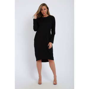 Платье женское №21104 футер 2-х нитка (последний размер) черный 52