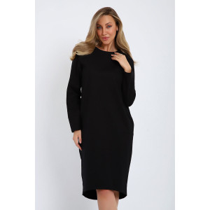 Платье женское №21104 футер 2-х нитка (последний размер) черный 52