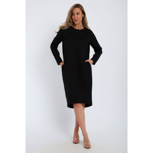Платье женское №21104 футер 2-х нитка (последний размер) черный 52