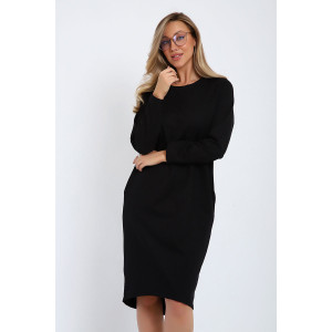 Платье женское №21104 футер 2-х нитка (последний размер) черный 52