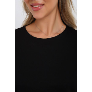 Платье женское №21104 футер 2-х нитка (последний размер) черный 52