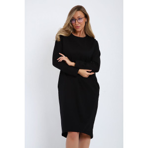 Платье женское №21104 футер 2-х нитка (последний размер) черный 52