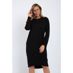 Платье женское №21104 футер 2-х нитка (последний размер) черный 52