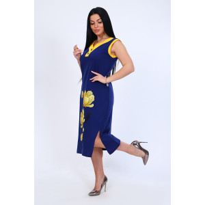 Платье женское №71063 кулирка (последний размер) синий 52