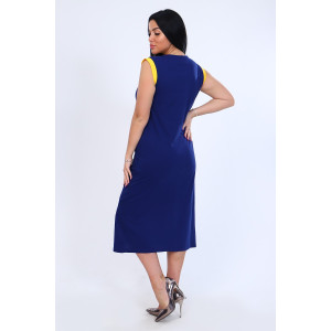 Платье женское №71063 кулирка (последний размер) синий 52