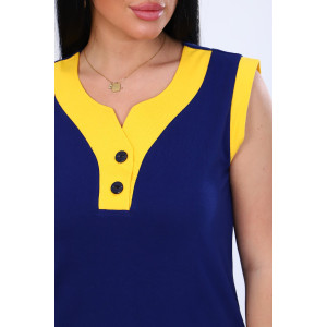 Платье женское №71063 кулирка (последний размер) синий 52