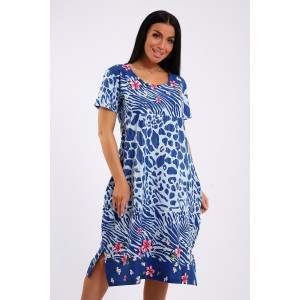Платье женское ЕПЛ-1049 кулирка (последний размер) синий 58