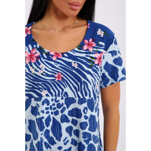 Платье женское ЕПЛ-1049 кулирка (последний размер) синий 58