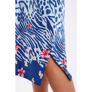 Платье женское ЕПЛ-1049 кулирка (последний размер) синий 58