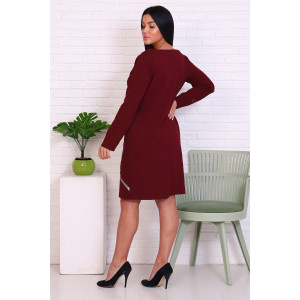 Платье женское №4486 футер с лайкрой 2-х нитка (последний размер) бордовый 48