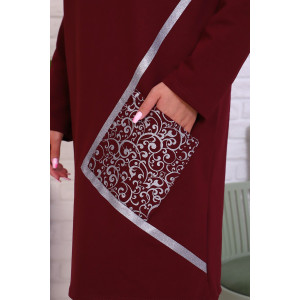 Платье женское №4486 футер с лайкрой 2-х нитка (последний размер) бордовый 48