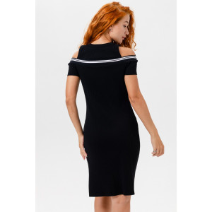 Платье женское №67152 лапша (последний размер) черный 46,50