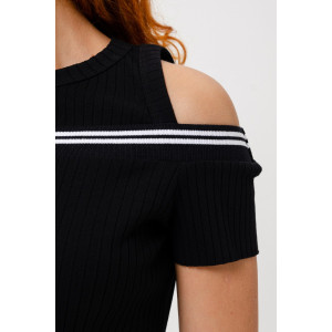 Платье женское №67152 лапша (последний размер) черный 46,50