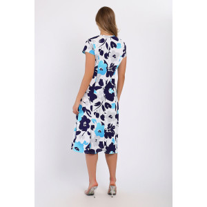 Платье женское №055 кулирка (последний размер) голубой 60,64