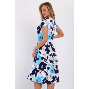 Платье женское №055 кулирка (последний размер) голубой 60,64