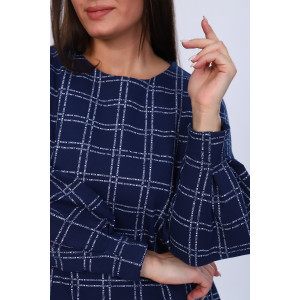 Платье женское №4499 футер 2-х нитка (последний размер) синий 52