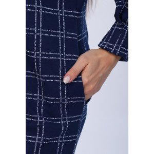 Платье женское №4499 футер 2-х нитка (последний размер) синий 52