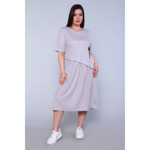 Платье женское №31734 пике (последний размер) серый 48,50