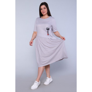 Платье женское №31734 пике (последний размер) серый 48,50