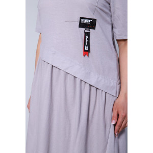 Платье женское №31734 пике (последний размер) серый 48,50