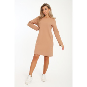 Платье женское №21008 футер с лайкрой 2-х нитка (последний размер) светло-коричневый 50,54