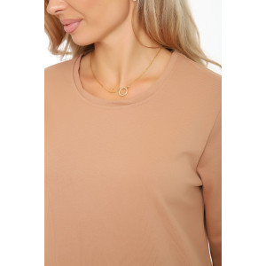 Платье женское №21008 футер с лайкрой 2-х нитка (последний размер) светло-коричневый 50,54