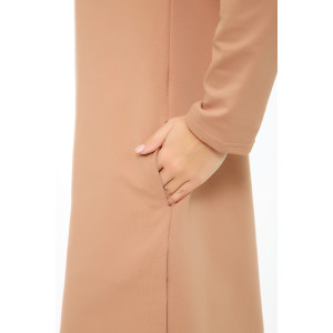 Платье женское №21008 футер с лайкрой 2-х нитка (последний размер) светло-коричневый 50,54