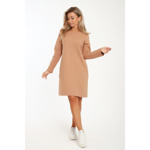 Платье женское №21008 футер с лайкрой 2-х нитка (последний размер) светло-коричневый 50,54