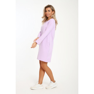Платье женское №21008 футер с лайкрой 2-х нитка (последний размер) сиреневый 46,54 Платье женское №21008 футер с лайкрой 2-х нитка (последний размер) сиреневый 46,54