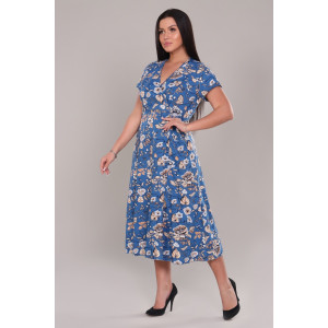 Платье женское №6738 кулирка (последний размер) синий 48,54,64