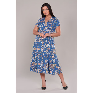 Платье женское №6738 кулирка (последний размер) синий 48,54,64