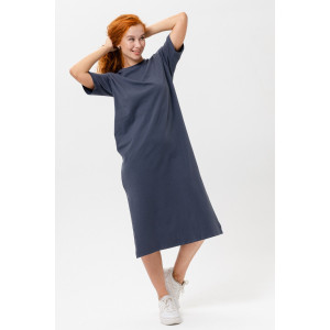 Платье женское №14406 кулирка с лайкрой (последний размер) графит 50,52