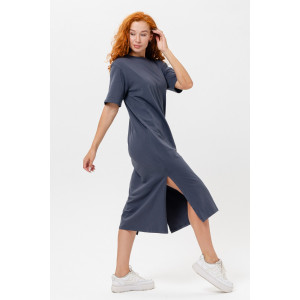 Платье женское №14406 кулирка с лайкрой (последний размер) графит 50,52