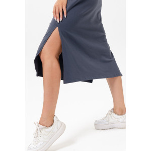 Платье женское №14406 кулирка с лайкрой (последний размер) графит 50,52