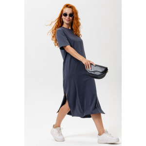 Платье женское №14406 кулирка с лайкрой (последний размер) графит 50,52