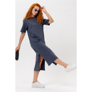 Платье женское №14406 кулирка с лайкрой (последний размер) графит 50,52