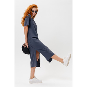 Платье женское №14406 кулирка с лайкрой (последний размер) графит 50,52