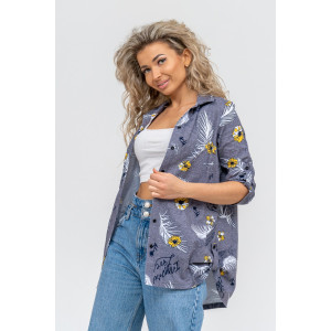 Туника женская №36724 кулирка (последний размер) серый 48